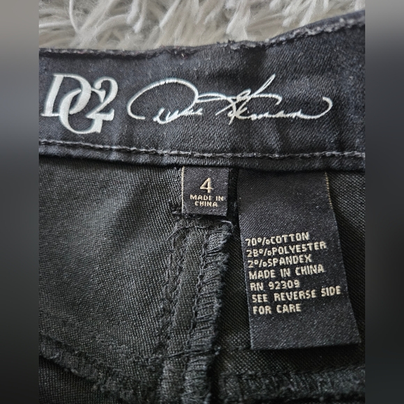DG2 by Diane Gilman Black Skinny Jeans with Black Rhinestone Accents Womens 4 - Picture 8 of 9